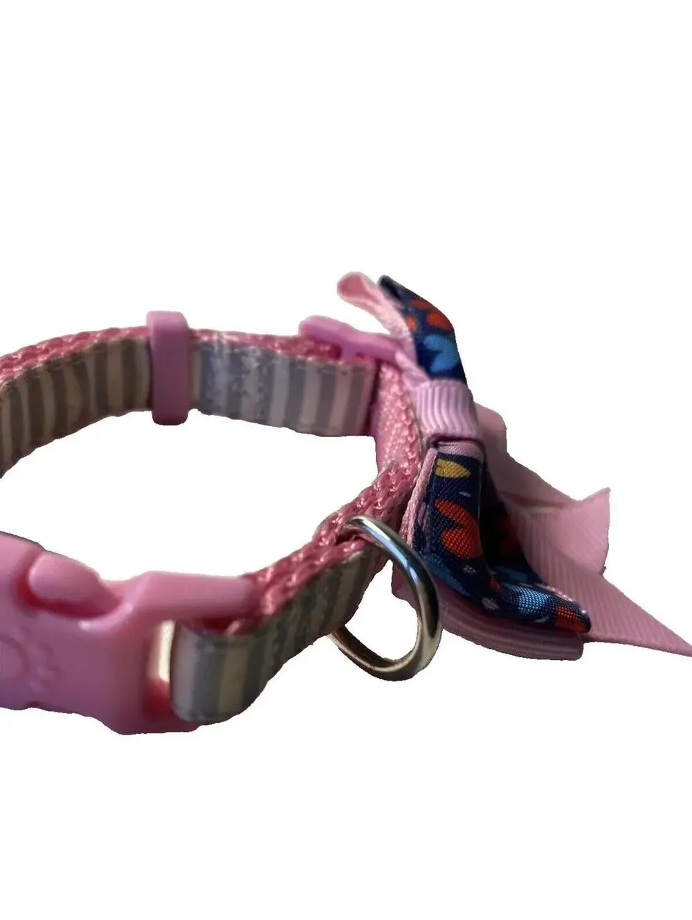 Cat Collar Pink Colorful Bow Adjustable New